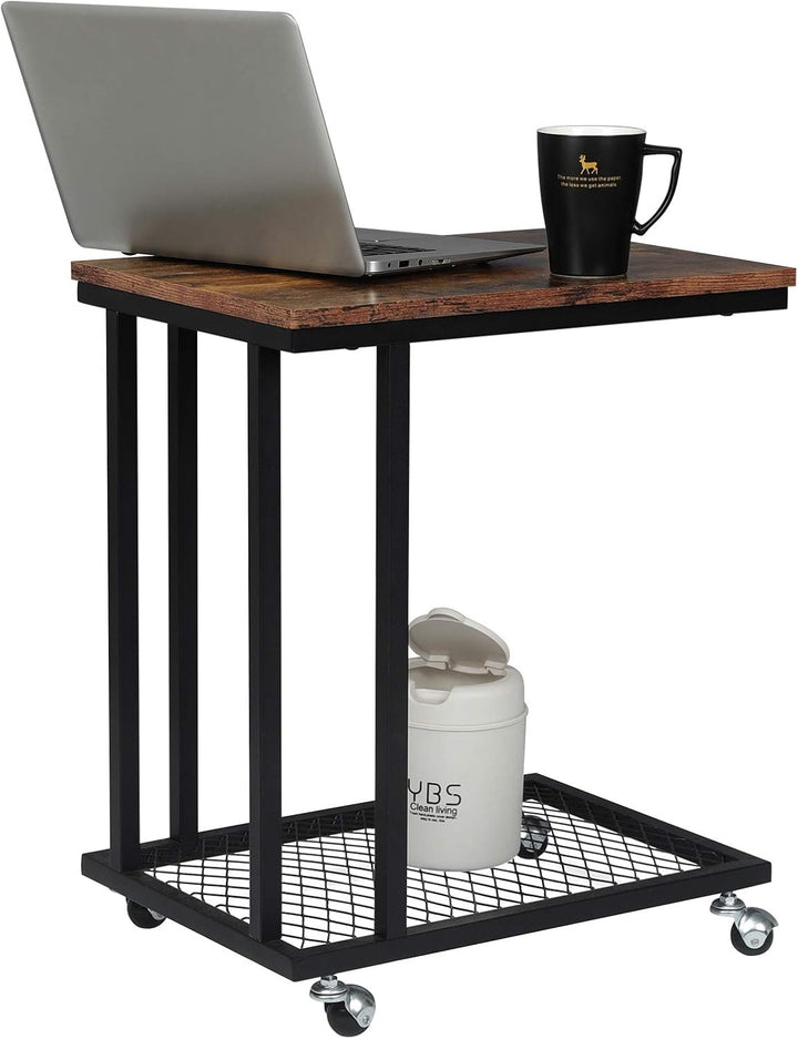 WOLTU Beistelltisch Kaffeetisch Couchtisch Sofatisch Nachttisch Betttisch Laptoptisch mit Rollen, Wo