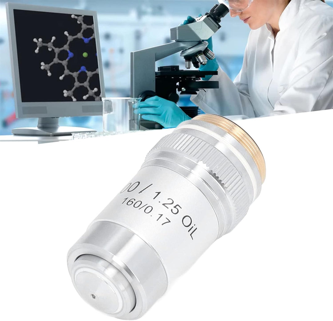 100X-Objektiv, 100X-Achromatisches Mikroskop-Objektiv Hohe Vergrösserung 20,2-mm-Schnittstellengewin
