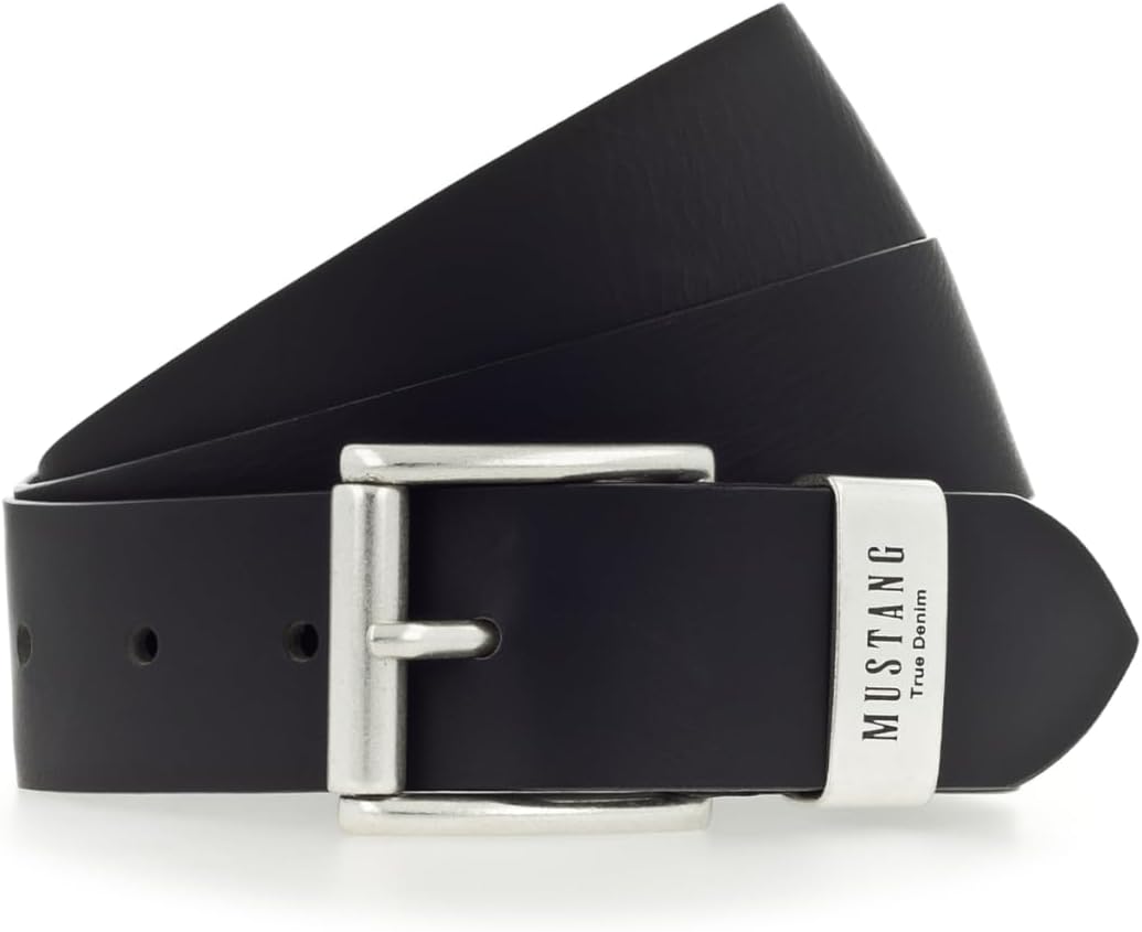 MUSTANG Herren Gürtel Ledergürtel W80 Schwarz (0790), W80 Schwarz (0790)