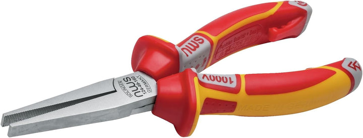 NWS Langbeck-Flachzange VDE, 160 mm | mit langen, flachen Backen | Werkzeugstahl, geschmiedet, ölgeh
