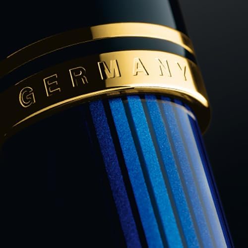 Pelikan Premium M600 Füllfederhalter, Feder B Plume Schwarz/Blau Schwarz / Blau, Schwarz / Blau