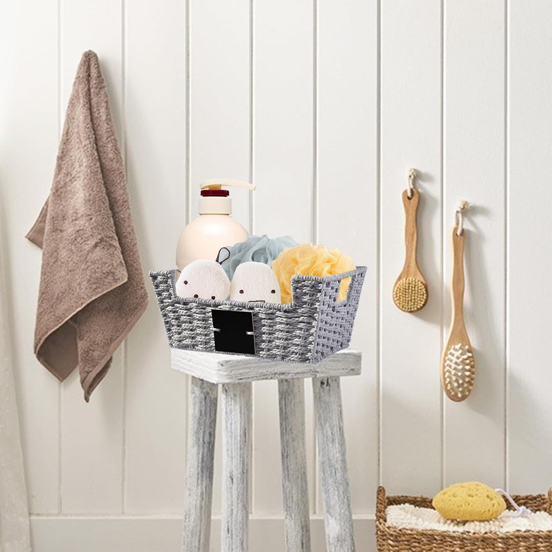 OUTBROS Körbchen Geflochten,Rattankorb aus Gewebtem, Deko Aufbewahrungskörbe, Organizer korb in Shel