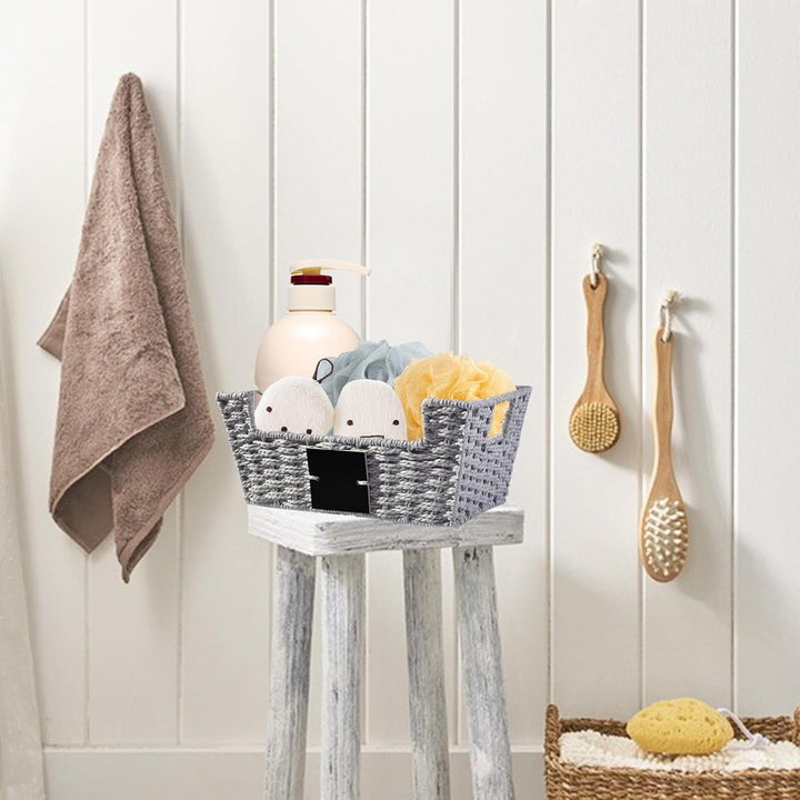 OUTBROS Körbchen Geflochten,Rattankorb aus Gewebtem, Deko Aufbewahrungskörbe, Organizer korb in Shel