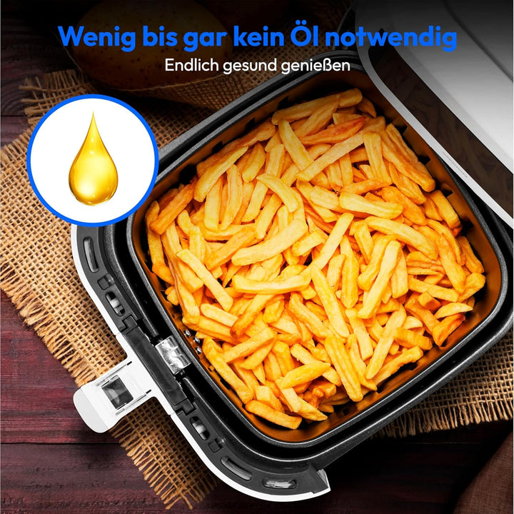 MEDION E40 XL Heissluftfritteuse (5,2 Liter Frittierkorb, 2.150 Watt, 9 Automatikprogramme, Backfunk