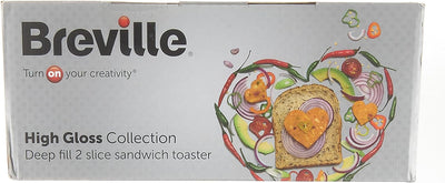 Breville DuraCeramic Sandwichmaker mit tiefen Platten | Sandwichtoaster für 2 Scheiben [VST074X], Si