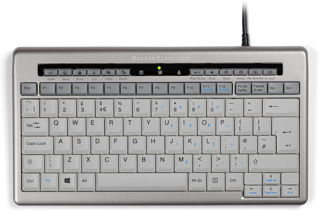 BakkerElkhuizen S-Board 840 Compact Keyboard - Kompakte Tastatur - Computer Tastatur - USB Anschluss
