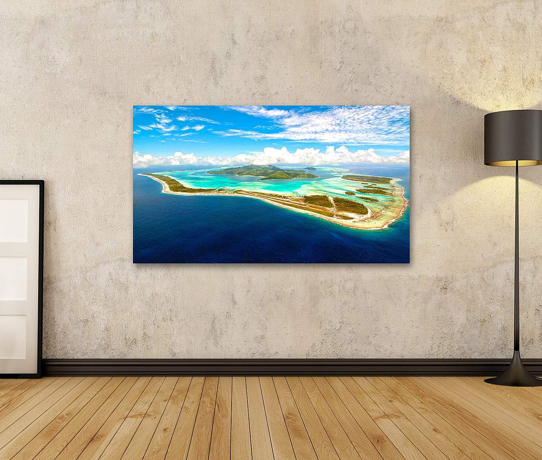 islandburner Bild auf Leinwand Bora Bora Insel Bilder Wandbilder Poster, 80L x 40B cm