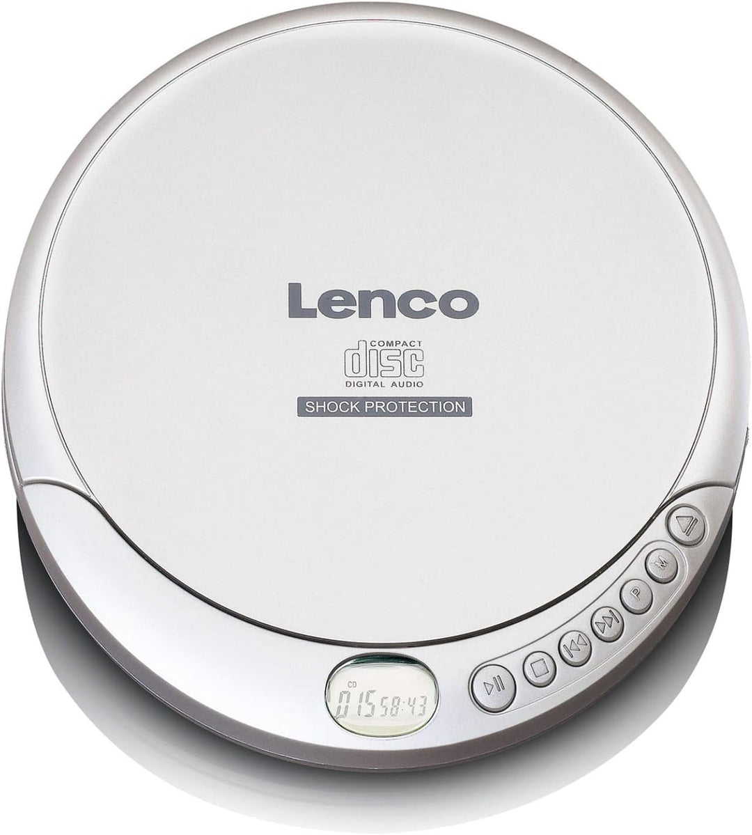Lenco CD-201 - Tragbarer CD-Player Walkman - Diskman - Mit Kopfhörern und Mikro USB Ladekabel - Silb