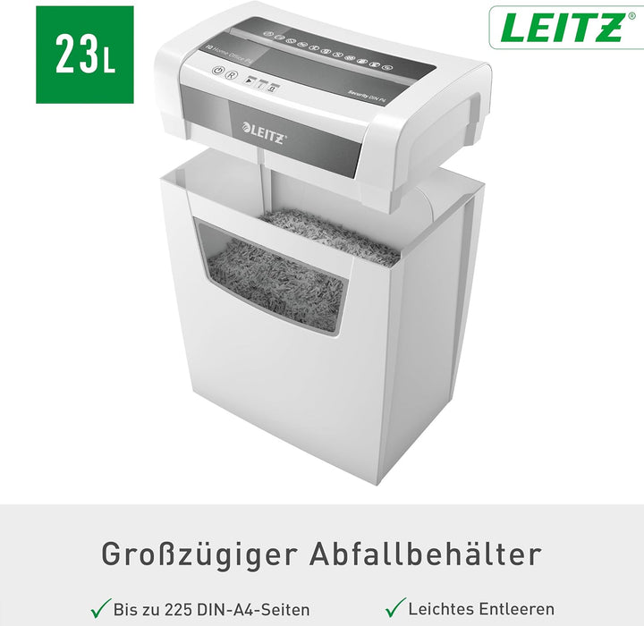 Leitz IQ Home Office Aktenvernichter, 12-10 Blatt Kapazität (70-80 g/m²), Partikelschnitt, Sicherhei