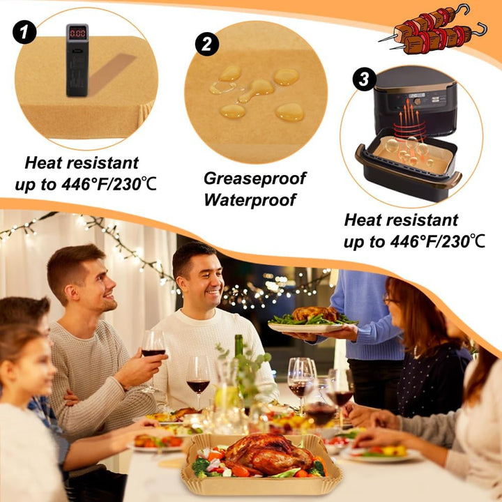 BYKITCHEN Airfryer Backpapier für Ninja Foodi Flex Drawer Dual Zone 10,4L Heissluftfritteuse,100PCS