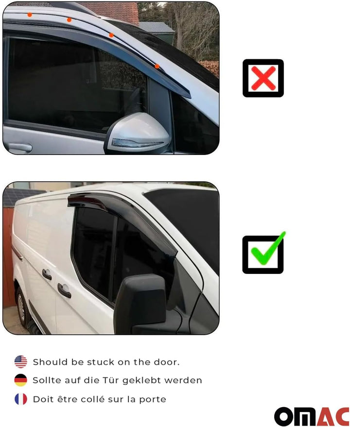 OMAC Windabweiser Regenabweiser kompatibel mit Mitsubishi L200 IV 2007-2014 Acryl Windschutz 4X