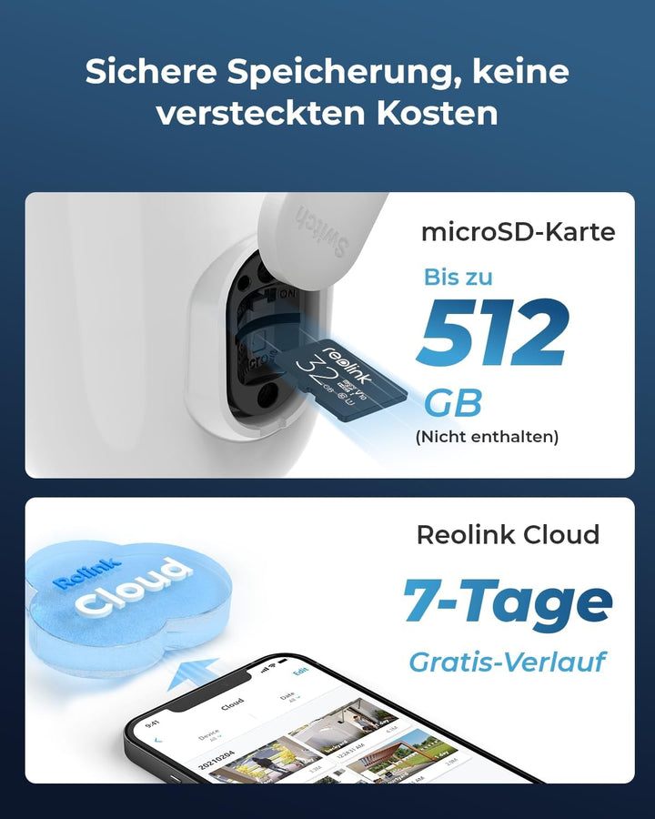 Reolink 4K Überwachungskamera Aussen Akku Argus 3 Ultra mit 6W Solarpanel, 2,4&5GHz WiFi, Solar WLAN