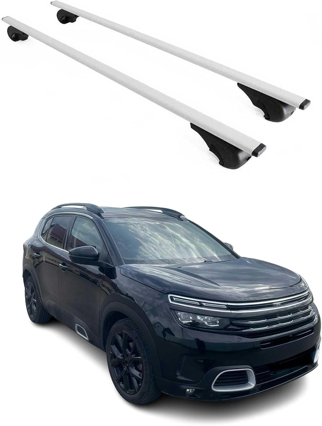 OMAC Dachträger Gepäckträger kompatibel mit Citroen C5 Aircross 2018-2024 Metall Grau, Grau