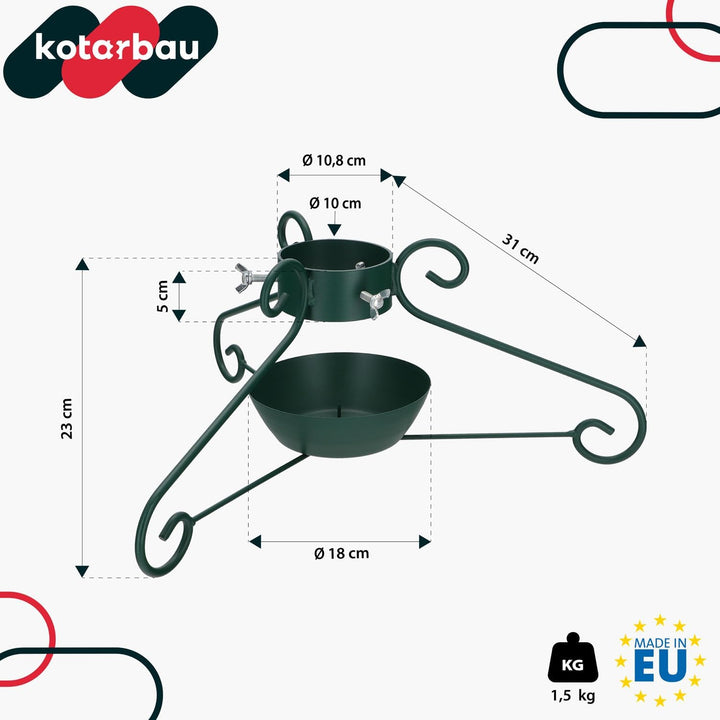 KOTARBAU® Weihnachtsbaumständer mit Wassertank Grün dekorative Christbaumständer Tannenbaumständer m