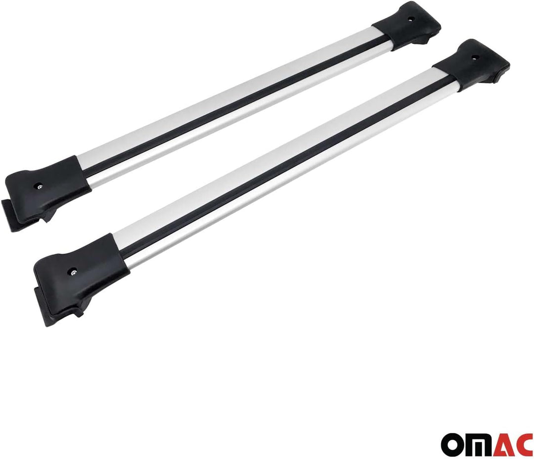 Dachträger Gepäckträger kompatibel mit Dacia Duster 2013-2018 Grau Alu Silber, Silber