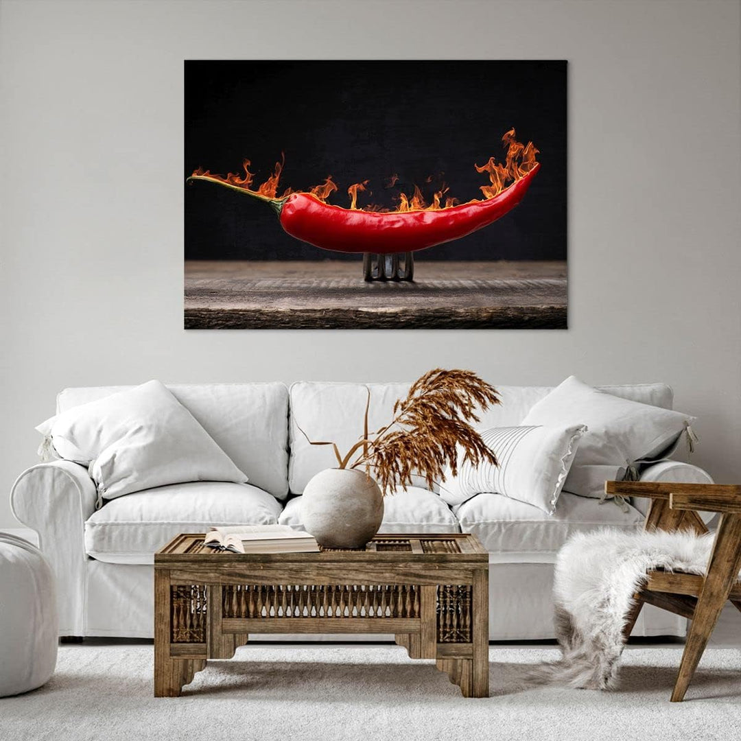 Bilder auf Leinwand 100x70cm Leinwandbild Chili Paprika Bio Landwirtschaft Gross Wanddeko Bild Schla