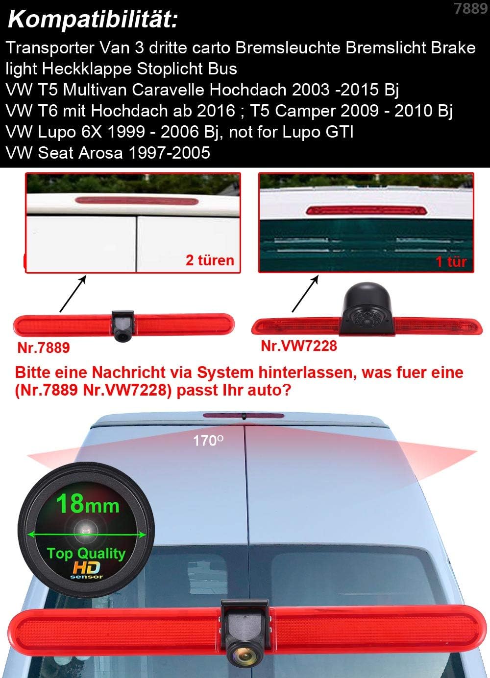 1280X720 Pixel Dritte Dach Top Mount Bremsleuchte Kamera Bremslicht Rückfahrkamera IR Licht für T5 M