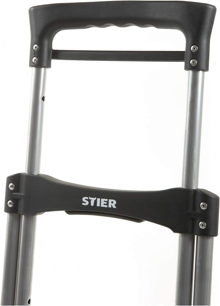 STIER Sackkarre klappbar, Aluminium Transportkarre, Belastbarkeit bis 120kg, Stapelkarre zum Transpo