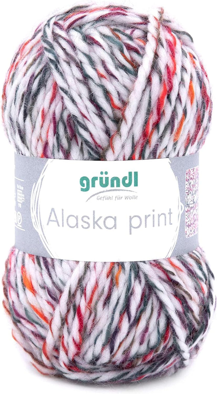 Gründl Alaska print (Strick- und Häkelgarn mit wollartigem Charakter aus 80 % Polyacryl und 20 % Wol