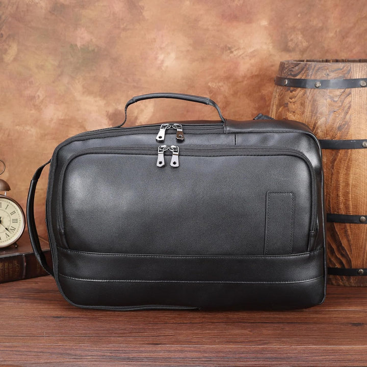 TIDING Herren Rucksack Echtes Leder Gross Kapazität Business Reisetasche für 15,6 Zoll Laptop Tasche