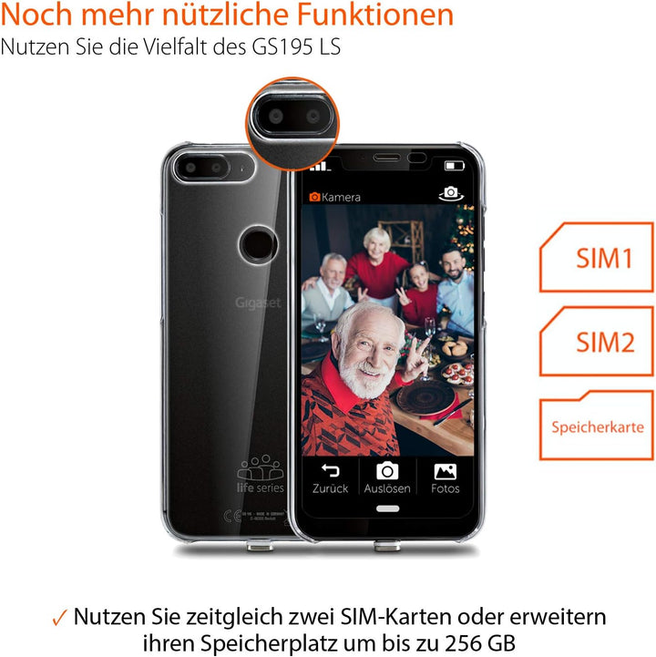 Gigaset GS195LS Smartphone für Senioren Made in Germany mit 3GB RAM ohne Vertrag – mit individuellem
