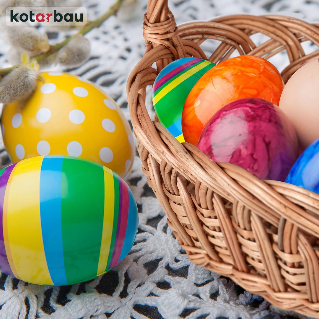 KOTARBAU® Weidenkorb mit Henkel Kinder Osterkorb mit Henkel Klein Rund 230 x 200 mm Osterkorb Weide