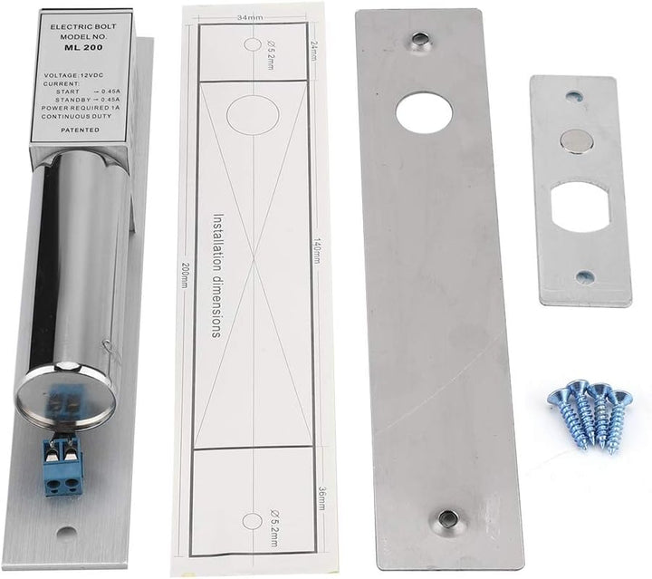 Elektromagnetische Schlösser, DC 12V Elektrische Drop Bolt Türschloss Zugangskontrolle Türoffner Mag