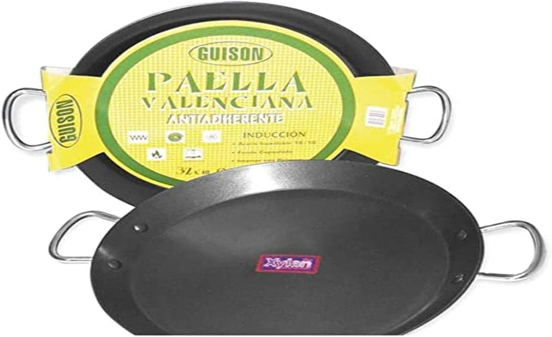 Garcima Paella Pfanne Stahl- und Edelstahl, silber, 32 cm, 1 Stück 30 x 32 x 30 cm, 30 x 32 x 30 cm