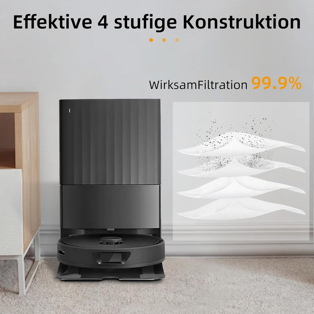 12 Stück Staubbeutel Zubehör für Roborock S8 MaxV Ultra/Q Revo/Qrevo Pro/Qrevo MaxV Saugroboter, 2,7