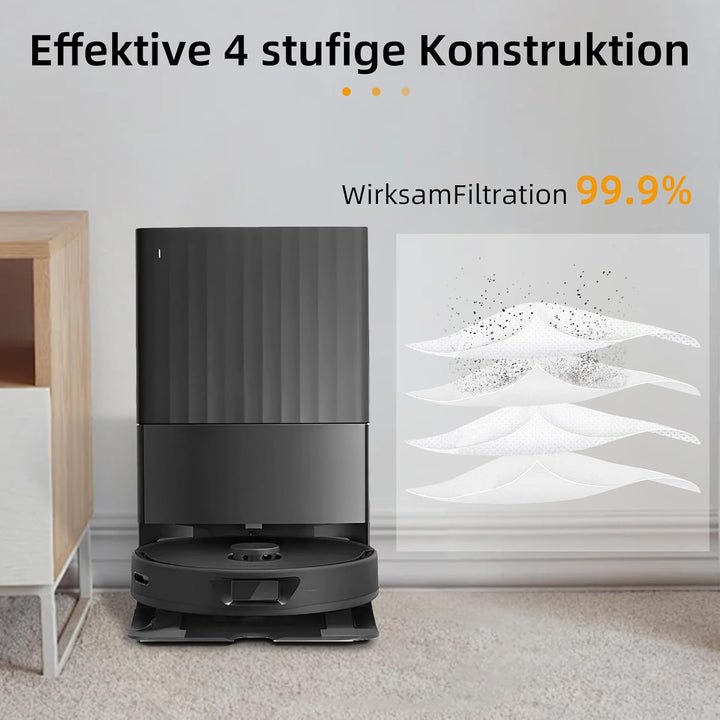 12 Stück Staubbeutel Zubehör für Roborock S8 MaxV Ultra/Q Revo/Qrevo Pro/Qrevo MaxV Saugroboter, 2,7