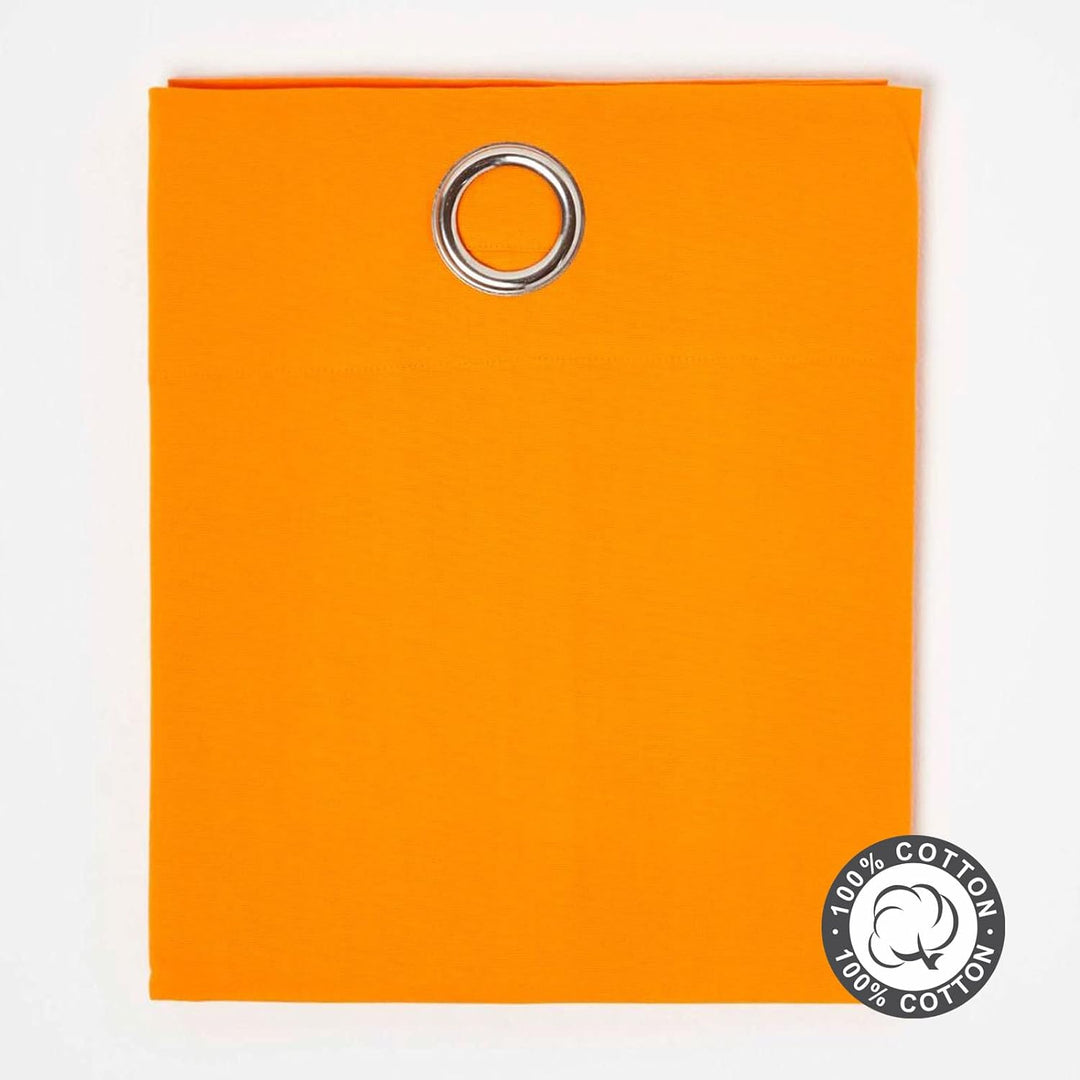 Homescapes Ösenvorhang Blickdicht orange Dekoschal 2er Set Plain Colour Breite 117 x Länge 137 cm Vo
