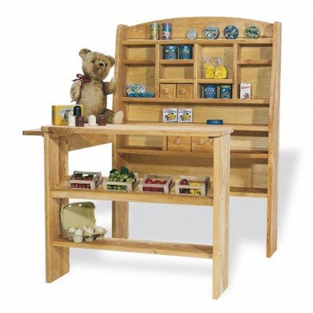 PINOLINO Kaufladen Emma, Spielküche aus Holz, ohne Kinderküchenzubehör, standfeste Kinderküche, Kind