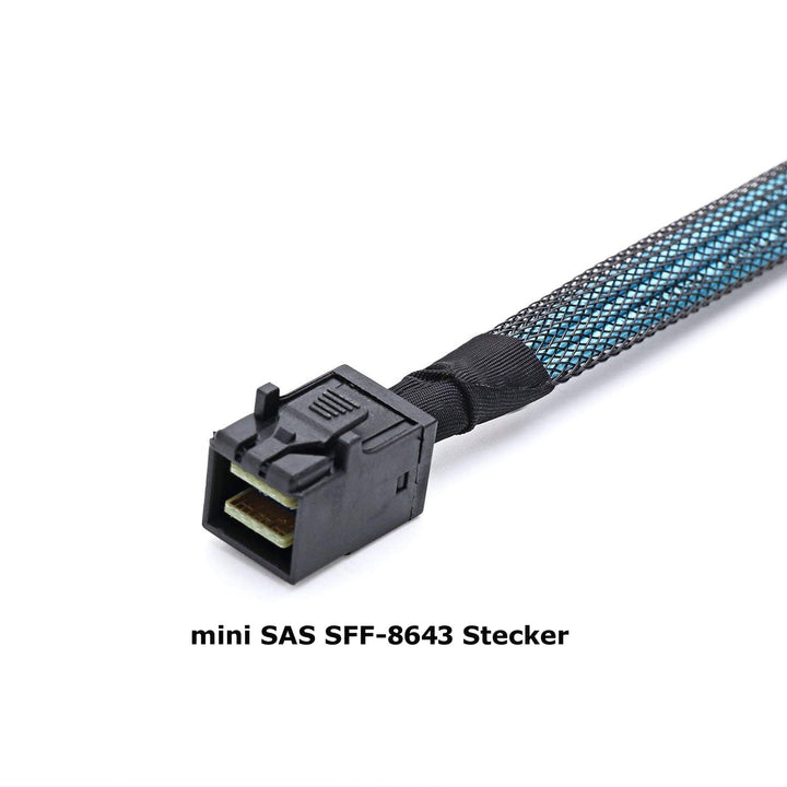 Bolwins P82CS Mini SAS SFF-8643 auf 4x SFF-8482 & 4x SATA 15pin Splitter Kabel – 1m Mini SAS SFF-864