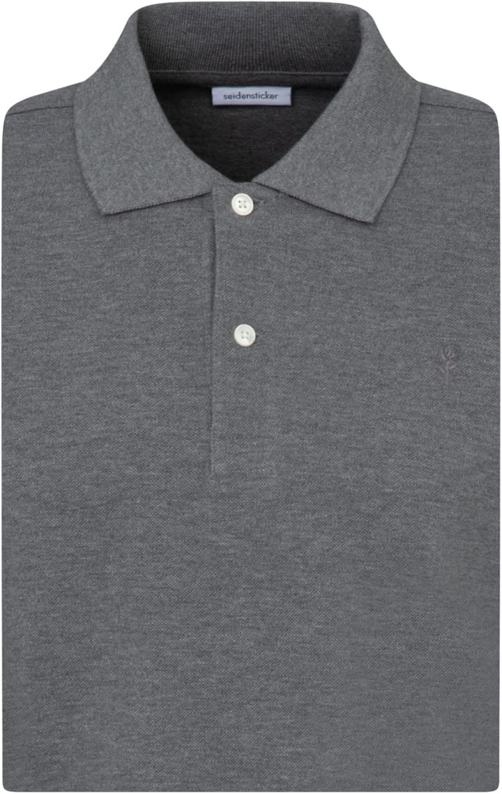 Seidensticker Herren Slim Fit Poloshirt Langarm Polo Shirt M Grau, M Grau