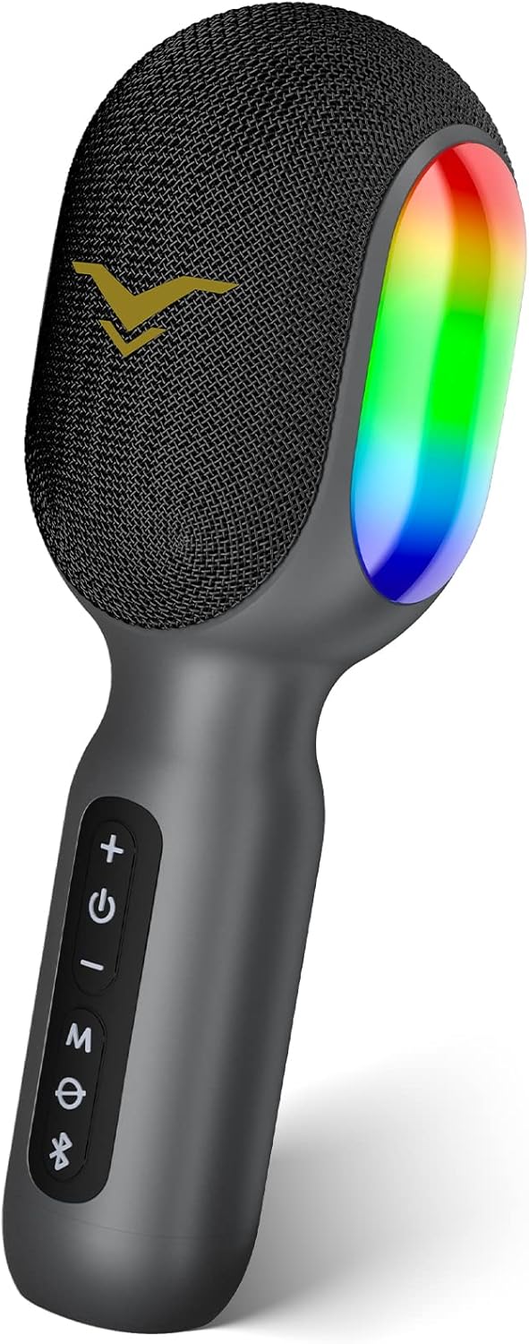 Karaoke Mikrofon, LED Drahtloses Bluetooth , Tragbare Kinder mit Musik Aufnahme, Begleitungsmodus, H