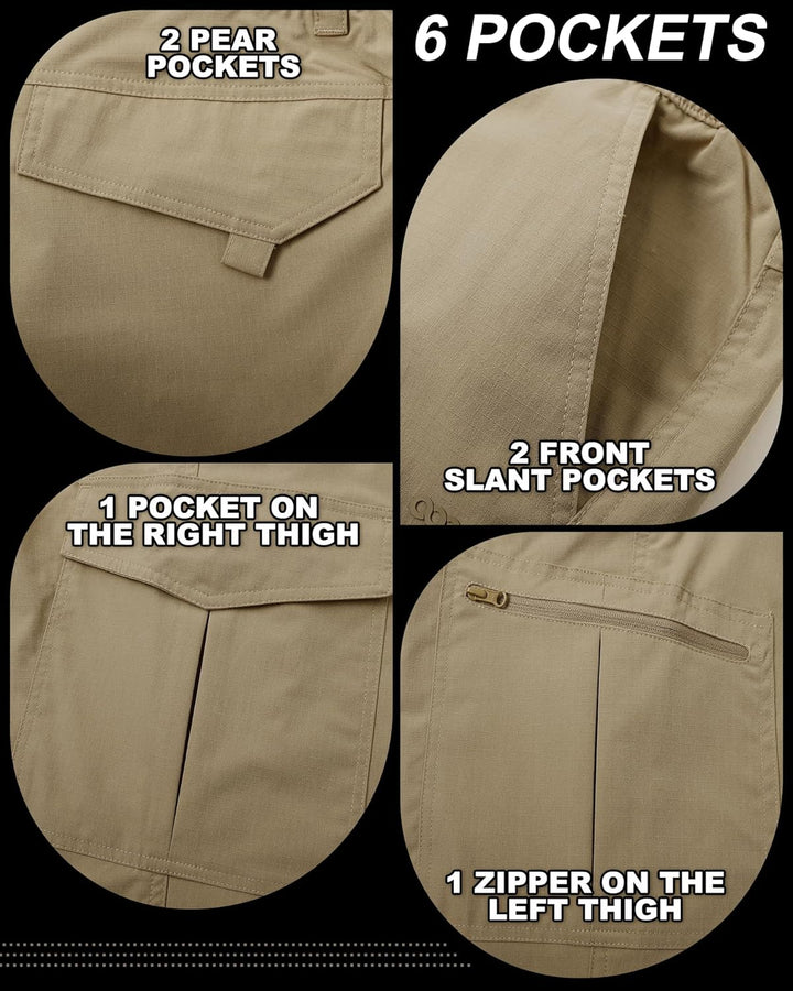 33,000ft Wanderhose Herren Zip Off Trekkinghose, Atmungsaktiv Abnehmbar Stretch Outdoorhose mit 6 Ta