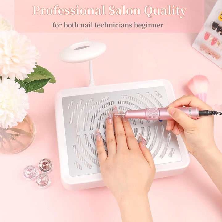 Staubabsaugung für Nägel mit Filter & Lampe,Professionelle nagelstaubsauger Nagel Staubabsaugung Sta
