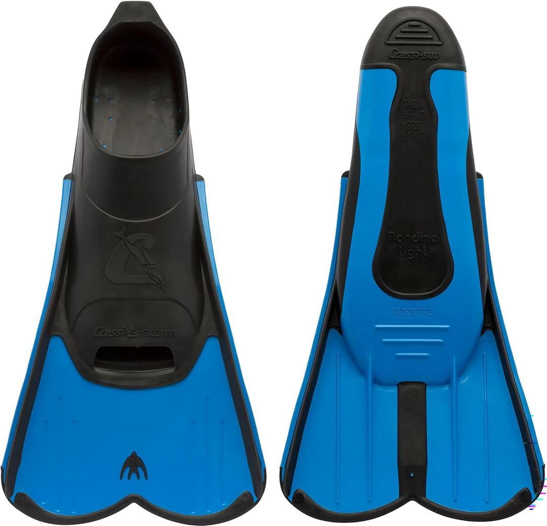 Cressi Light Fins-Kurze Flossen Zum Schnorcheln Schwimmen, Wassertraining, Verfügbar für 31/32 Blau/