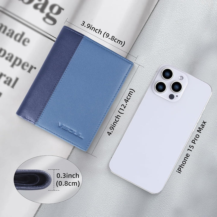 VISOUL Echt Leder Geldbörse Herren mit RFID Schutz Portemonnaie Gross mit Münzfach 10 Fächer Echtled