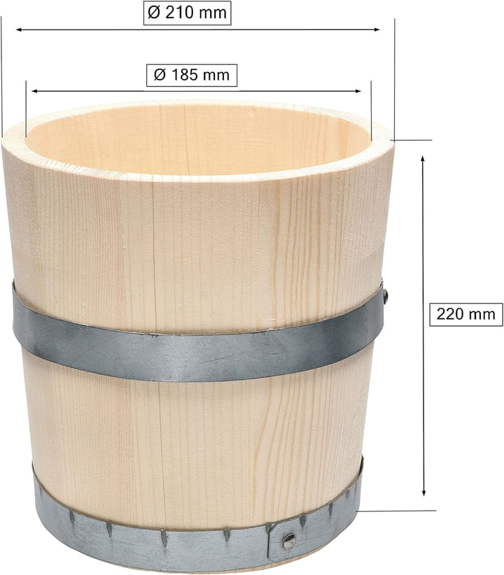KOTARBAU® Holzeimer Holzfass Holzkübel Blumentopf Blumeneimer ohne Schnurhenkel, Eimer ohne Schnurhe