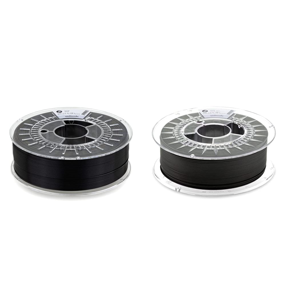 extrudr® PETG ø1.75mm (1.1kg) 'SCHWARZ' - 3D Drucker Filament & XPETG MATT ø1.75mm (1kg) 'SCHWARZ' -