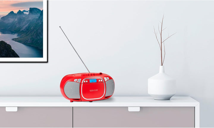 MEDION E66476 Stereo Sound System (Boombox, CD-Player, MP3, Kassette, tragbarer Kassettenspieler für