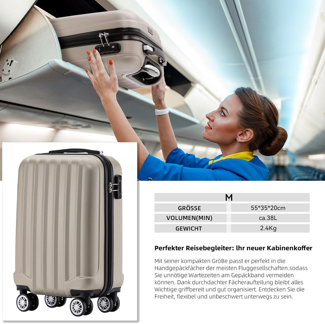 BEIBYE TSA-Schloss 2080 Hangepäck Zwillingsrollen neu Reisekoffer Koffer Trolley Hartschale Set-XL-L