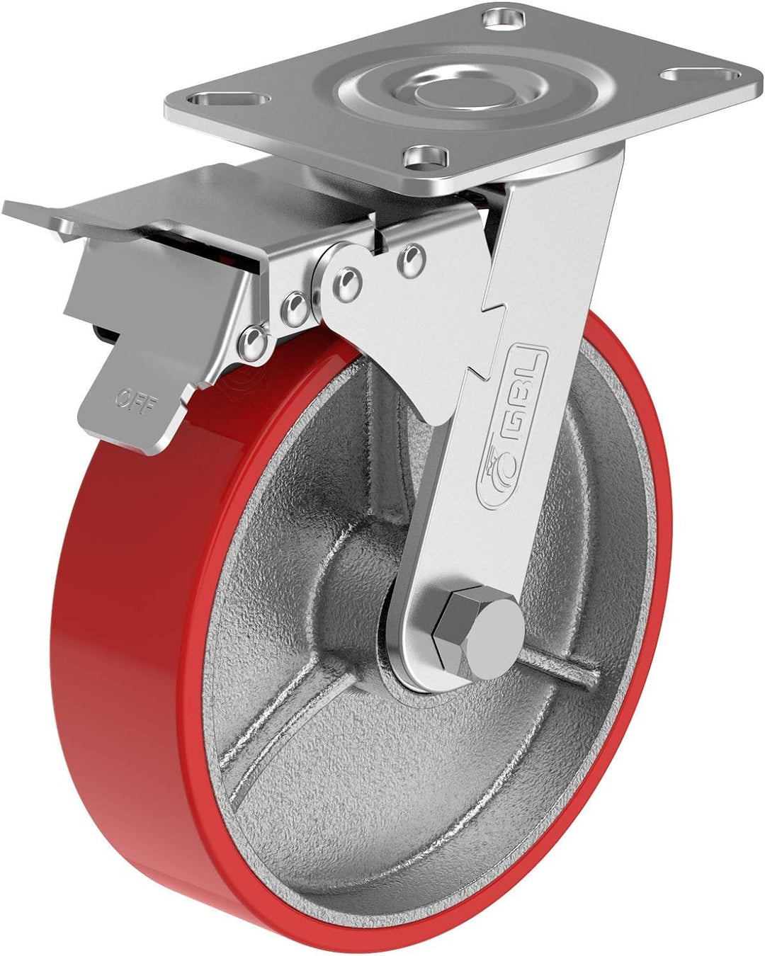 GBL - 4 Möbelrollen 150mm 1280KG Transportrollen Werkbank Lenkrollen ohne Bremse Schwerlastrollen Ro