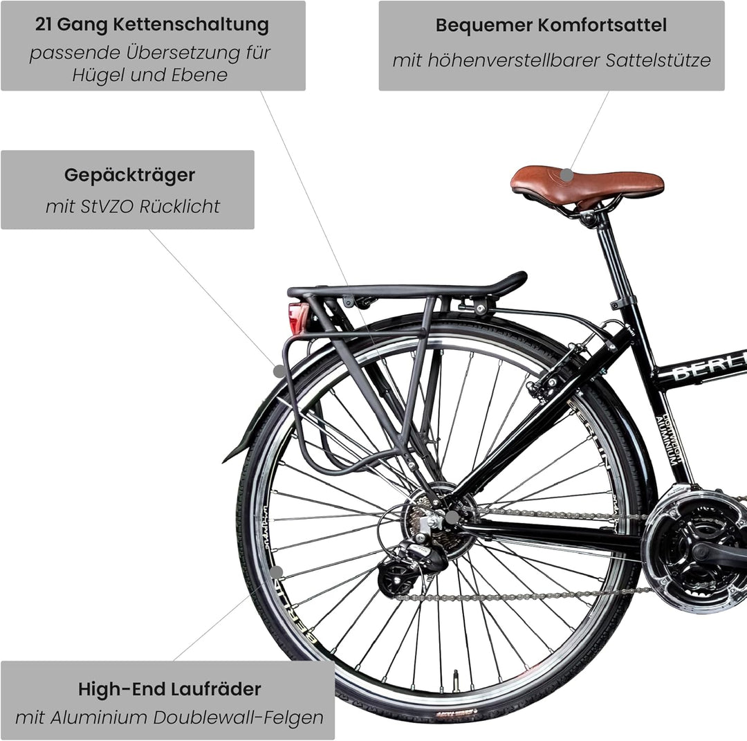 Galano Tandem Fahrrad 2 Personen Trekkingrad 21 Gang ab 150 cm Trekkingfahrrad Damen und Herren 28 Z