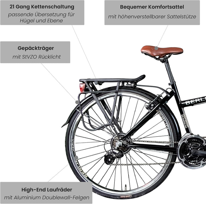 Galano Tandem Fahrrad 2 Personen Trekkingrad 21 Gang ab 150 cm Trekkingfahrrad Damen und Herren 28 Z