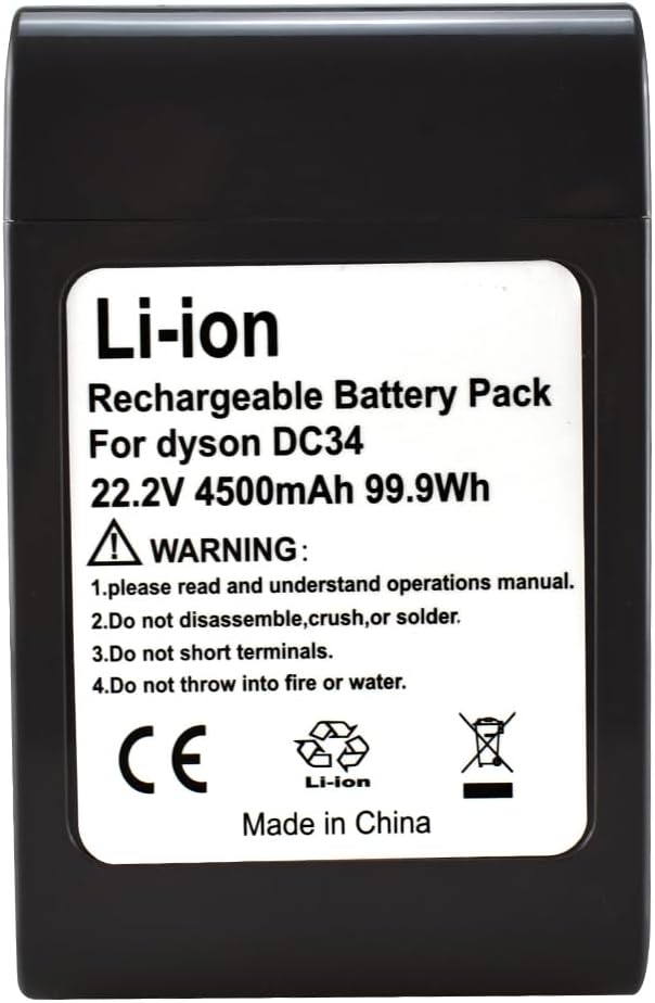 aunstarwei Typ A 22,2 V 4500 mAh Li-Ion Ersatzakku für DC31 DC34 DC35 DC44 917083-01 Handstaubsauger