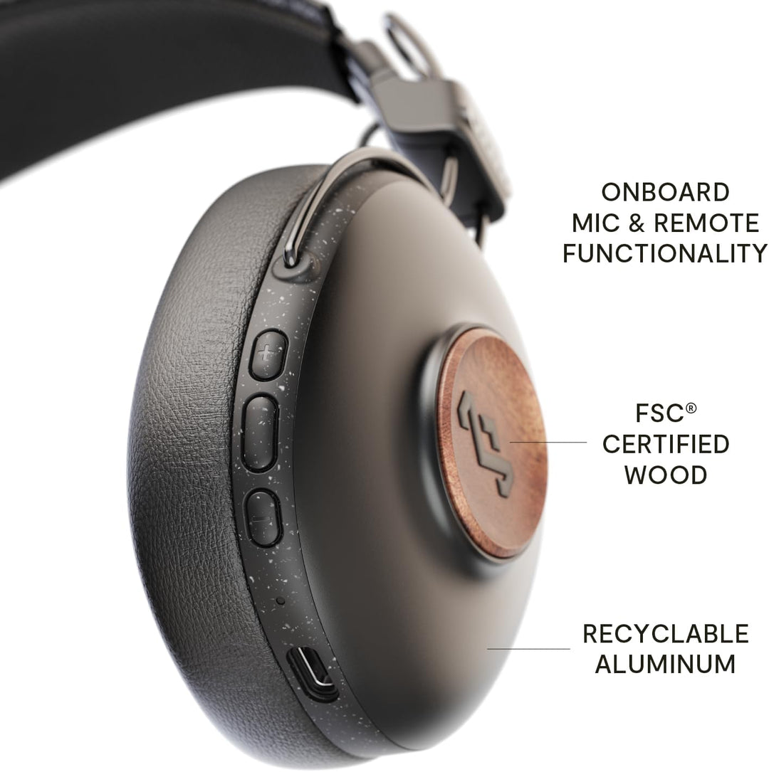 House of Marley Positive Vibration Frequency Over-Ear-Wireless-Kopfhörer - Bluetooth-Kopfhörer, 34 h