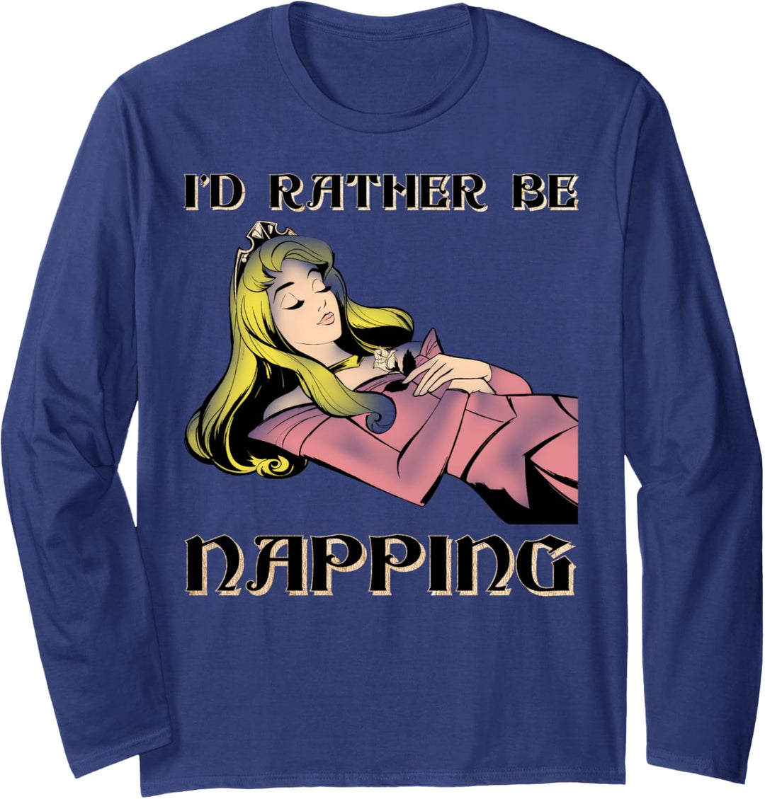 Disney Sleeping Beauty Aurora I'd Rather Be Napping Langarmshirt