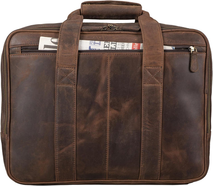 STILORD 'Leopold' XL Echtleder Aktentasche - der verbesserte Geheimtipp für Lehrerzimmer & Büro - Bu